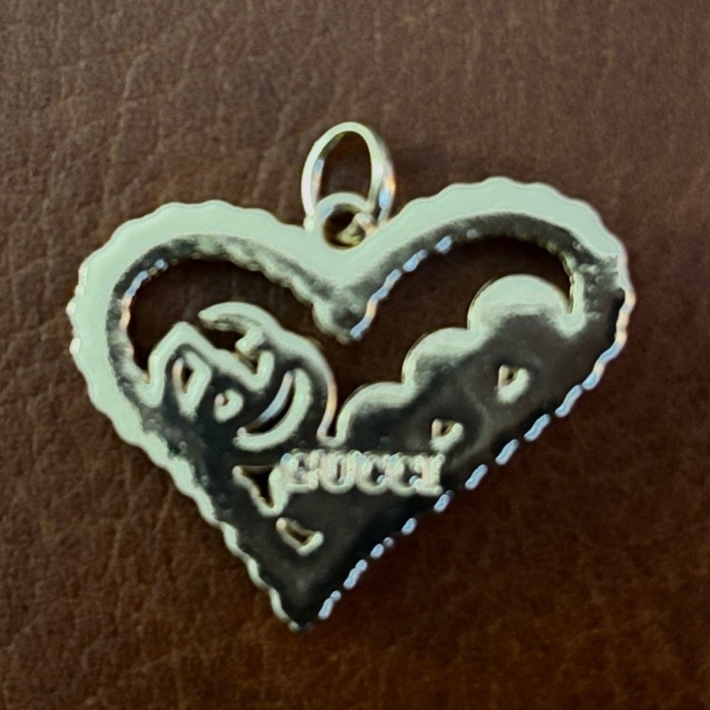 Gucci Gold Heart Necklace with Purple Accents - Picture 4 of 7